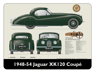 Jaguar XK120 FHC (disc wheels) 1948-54 Mouse Mat